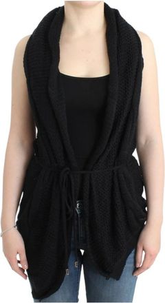 Costume National Mouwloos Gebreid Vest - Dames - Vesten - Zwart - XS - Wol - Truien & Vesten