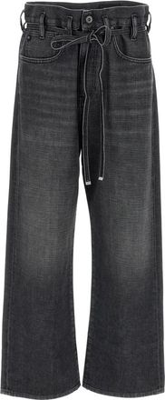 AG - Adriano Goldschmied Wide Jeans - Dames - Loose Fit Jeans - Grijs - W25 - Katoen - Jeans
