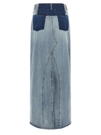 Maison Margiela Two-Tone Denim Skirt - Blue