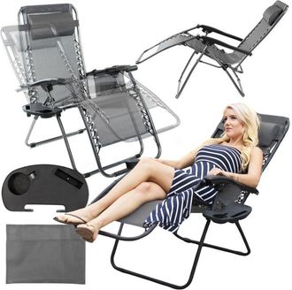 OEM Sill&oacute;n De Jard&iacute;n Plegable, Gravedad Cero, Turista, Color Grafito