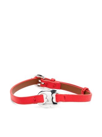 Tory Burch Gemini leather bracelet - women - Leather - One Size - Red