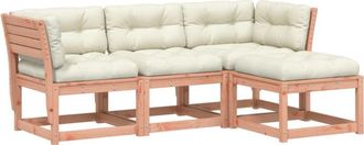 vidaXL Juego De Muebles Jard&iacute;n 4 Pzas Y Cojines Madera Abeto Douglas Vidaxl