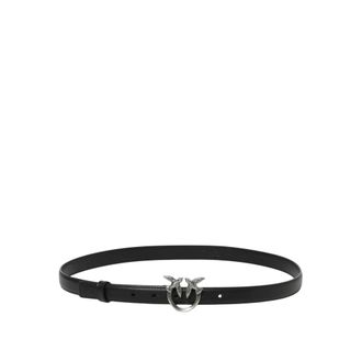 Pinko Love Birds Leren Riem - Dames - Riemen - Zwart - L - Leer - Accessoires