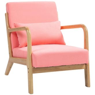 HOMCOM Butaca de sal&oacute;n 61x78x76 cm rosa