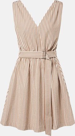 Brunello Cucinelli Striped cotton-blend minidress