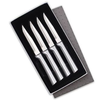 Rada 4 Piece Serrated Steak Knife Set with Gift Box in Silver at Nordstrom