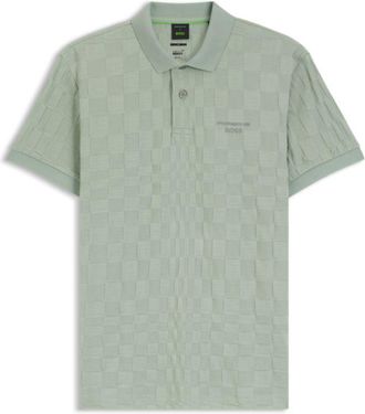 BOSS Porsche x polo shirt in jacquard-patterned cotton