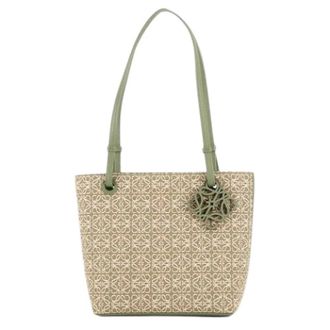 Loewe Pre-owned Tote Bags, female, Green, Size: ONE SIZE Pre-owned Canvas Tote Bag
