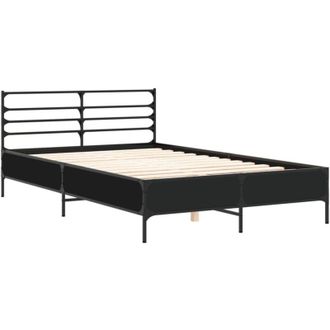 vidaXL Bed Frame without Mattress Black 140x190 cm Vidaxl