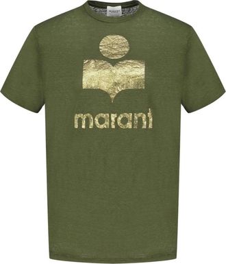 Isabel Marant Zewel T-Shirt - Dames - T-shirts - Groen - S - Linnen - Tops