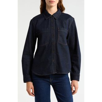 Frame Denim The Polished Denim Button-Up Shirt in Rinse at Nordstrom, Size X-Small
