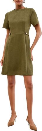 Lipsy Suedette Faux Suede Sheath Minidress in Khaki Green at Nordstrom, Size 10 Us