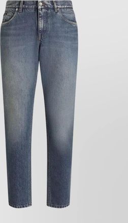 Dolce & Gabbana distressed cotton straight-leg jeans