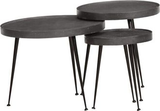 vidaXL Coffee Table 3 pcs Black Engineered Wood Vidaxl