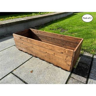 Charles Taylor Trading Multi Pack of 2 - Extra Large Open Berwick Trough - Fully Assembled in Light Brown