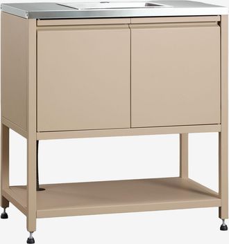 Sklum M&oacute;dulo De Almacenamiento Con Fregadero Para Cocina Modular De Exterior En Acero Savona Sklum