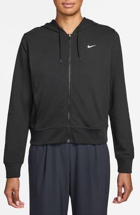 Nike Dri-FIT One Full-Zip Hoodie in Black/White at Nordstrom Rack, Size X-Small