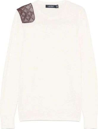 Ralph Lauren Shavonne Long Sleeve Pullover - Dames - Ronde hals truien - Beige - 2XL - Katoen - Truien & Vesten