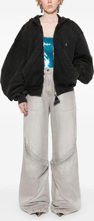 The Attico Womens Wide-leg Denim Cotton Jeans - Silver - Size 28 (Waist)