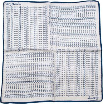 Bespoke Blue & White Note The Name Handkerchief