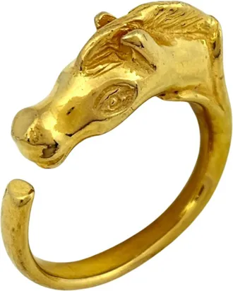 Herm&egrave;s Gold Gold Plating Band Ring (Pre-Owned)
