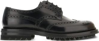 Churchs Zwarte Zijde & Nylon Platte Schoenen - Heren - Veterschoenen - Zwart - 43 EU - Nylon - Schoenen