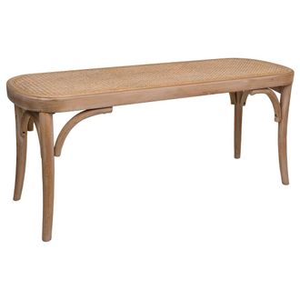 Wanderlust Deco Wanderlust Deco - Banqueta De Madera Y Rejilla Marr&oacute;n 110x37x47