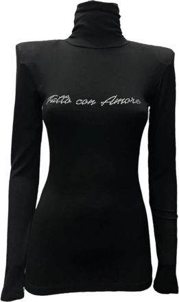 Giulia N Couture Zwarte Coltrui Trui - Dames - Coltruien - Zwart - 2XS - Truien & Vesten