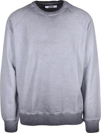 Mauro Grifoni Crew Neck Sweatshirt with Raglan Sleeves and Gradient Texture