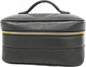 Chanel Black Leather Vanity Bag (Pre-Owned)