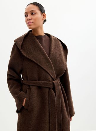 Contemporaine Womens Hooded shawl collar felted coat