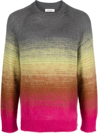 Laneus Multicolor Gebreide Kleding voor Stijlvolle Mannen - Heren - Ronde hals truien - Veelkleurig - M - Wol - Truien & Vesten