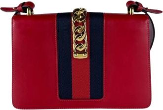 Gucci Pre-owned Vintage Shoulder Bag - Dames - Vintage Schoudertas - Rood - ONE Size - Leer - Vintage