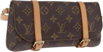 Louis Vuitton Pre-owned Monogram Canvas Waist Bag - Dames - Vintage Heuptassen - Bruin - ONE Size - Leer - Vintage
