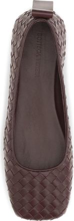 Bottega Veneta Womens Ballerina Shoes Charlotte Deep Mahogany Lambskin