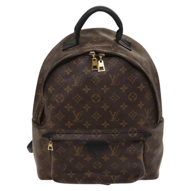 Palm Springs Monogram Canvas Brown Canvas Backpack Bag (Pre-Owned)