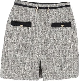 Maje Jinie Tweed Mini Skirt in Grey Cotton