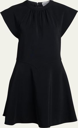 Stella McCartney Cap-Sleeve V-Waist Mini Dress