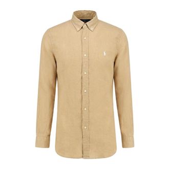 Polo Ralph Lauren Overhemden, Heren, Beige, S, Casual Shirts