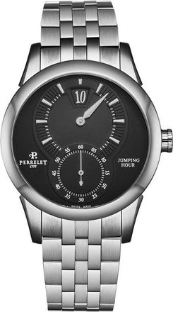 Perrelet Jumping Hour Automatic Black Dial Mens Watch A1037/G