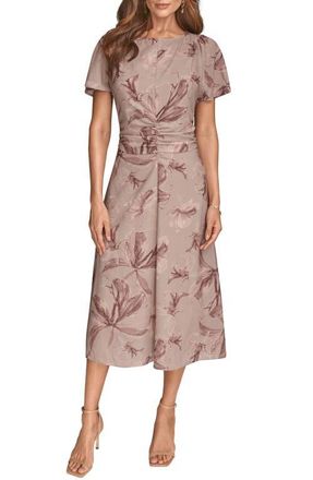 DKNY Floral Print Midi Dress in Nolita Combo at Nordstrom, Size 12