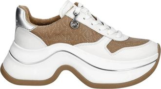 Michael Kors Arla Trainer - Dames - Sneakers - Beige - 41 EU - Leer - Schoenen
