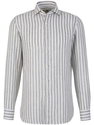 Borrelli Napoli Fabio shirt - men - Linen/Flax - 39 - Grey