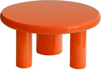 Oviala Mesa de centro redonda de 100 cm en MDF lacado en naranja