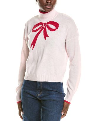 Brodie Wool & Cashmere-Blend Lurex Bow Mock Neck Jumper