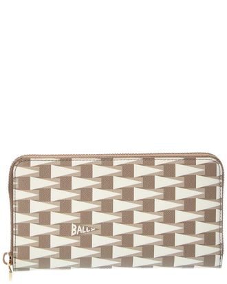Bally Pennant Leather Zip Around Wallet