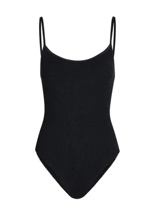 Hunza G Pamela Seersucker Swimsuit - Black - One Size