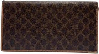 Celine Pre-owned Vintage Leather ID Holder - Dames - Vintage Accessoires - Bruin - ONE Size - Leer - Vintage
