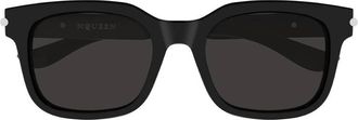 Alexander McQueen Grey Square Unisex Sunglasses AM0496SA 001 54