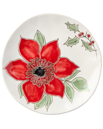 Certified International Festive Blooms Set Of 4 Dessert Plates